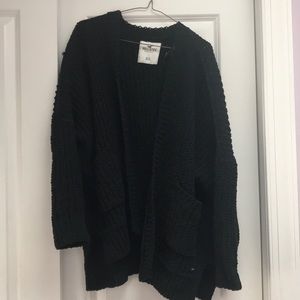 Hollister oversized black knit cardigan